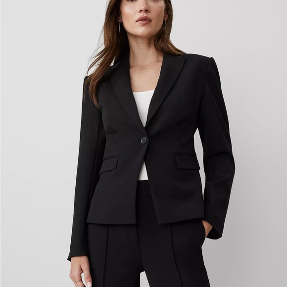Like New Ann Taylor Women's Long Sleeve Single Button Blazer Business Black Sz 0 - Picture 7 of 16